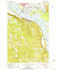 Rainier Oregon Historical topographic map, 1:24000 scale, 7.5 X 7.5 Minute, Year 1953