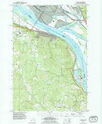 Rainier Oregon Historical topographic map, 1:24000 scale, 7.5 X 7.5 Minute, Year 1990