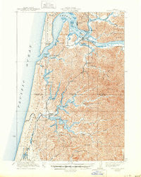 Reedsport Oregon Historical topographic map, 1:62500 scale, 15 X 15 Minute, Year 1923