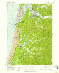 Reedsport Oregon Historical topographic map, 1:62500 scale, 15 X 15 Minute, Year 1956