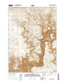 Rinehart Canyon Oregon Current topographic map, 1:24000 scale, 7.5 X 7.5 Minute, Year 2014