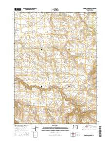 Roaring Springs SE Oregon Current topographic map, 1:24000 scale, 7.5 X 7.5 Minute, Year 2014