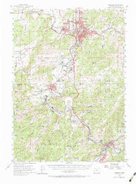 Roseburg Oregon Historical topographic map, 1:62500 scale, 15 X 15 Minute, Year 1955