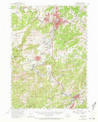 Roseburg Oregon Historical topographic map, 1:62500 scale, 15 X 15 Minute, Year 1955