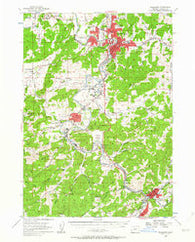 Roseburg Oregon Historical topographic map, 1:62500 scale, 15 X 15 Minute, Year 1955