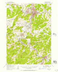 Roseburg Oregon Historical topographic map, 1:62500 scale, 15 X 15 Minute, Year 1955