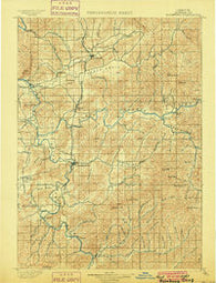 Roseburg Oregon Historical topographic map, 1:125000 scale, 30 X 30 Minute, Year 1900