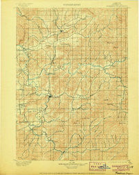 Roseburg Oregon Historical topographic map, 1:125000 scale, 30 X 30 Minute, Year 1900