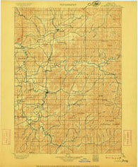 Roseburg Oregon Historical topographic map, 1:125000 scale, 30 X 30 Minute, Year 1900