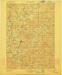 Roseburg Oregon Historical topographic map, 1:125000 scale, 30 X 30 Minute, Year 1900
