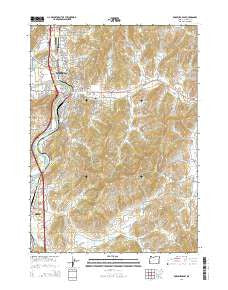 Roseburg East Oregon Current topographic map, 1:24000 scale, 7.5 X 7.5 Minute, Year 2014