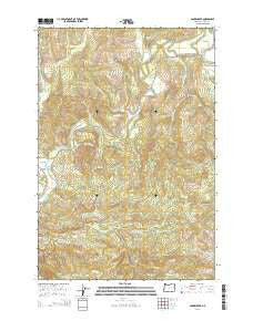 Sager Creek Oregon Current topographic map, 1:24000 scale, 7.5 X 7.5 Minute, Year 2014