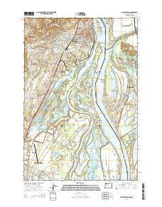 Saint Helens Oregon Current topographic map, 1:24000 scale, 7.5 X 7.5 Minute, Year 2014