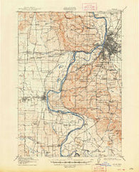 Salem Oregon Historical topographic map, 1:62500 scale, 15 X 15 Minute, Year 1917