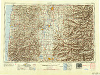 Salem Oregon Historical topographic map, 1:250000 scale, 1 X 2 Degree, Year 1954