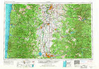 Salem Oregon Historical topographic map, 1:250000 scale, 1 X 2 Degree, Year 1960