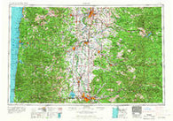 Salem Oregon Historical topographic map, 1:250000 scale, 1 X 2 Degree, Year 1963
