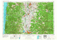 Salem Oregon Historical topographic map, 1:250000 scale, 1 X 2 Degree, Year 1963