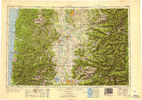 Salem Oregon Historical topographic map, 1:250000 scale, 1 X 2 Degree, Year 1953