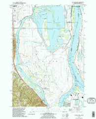 Sauvie Island Oregon Historical topographic map, 1:24000 scale, 7.5 X 7.5 Minute, Year 1990