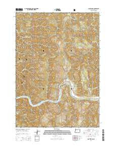 Scottsburg Oregon Current topographic map, 1:24000 scale, 7.5 X 7.5 Minute, Year 2014