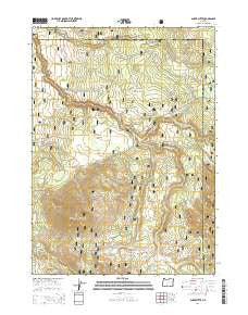 Shake Butte Oregon Current topographic map, 1:24000 scale, 7.5 X 7.5 Minute, Year 2014