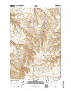 Shaniko Oregon Current topographic map, 1:24000 scale, 7.5 X 7.5 Minute, Year 2014