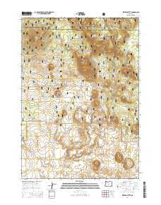 Sixteen Butte Oregon Current topographic map, 1:24000 scale, 7.5 X 7.5 Minute, Year 2014