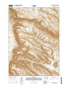 Skull Creek Butte Oregon Current topographic map, 1:24000 scale, 7.5 X 7.5 Minute, Year 2014