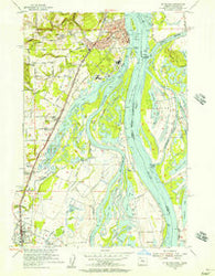 St. Helens Oregon Historical topographic map, 1:24000 scale, 7.5 X 7.5 Minute, Year 1954