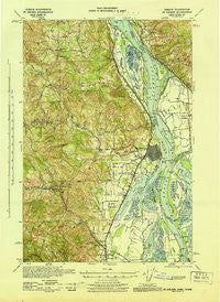 St Helens Oregon Historical topographic map, 1:62500 scale, 15 X 15 Minute, Year 1943