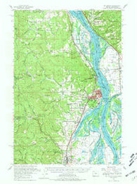 St Helens Oregon Historical topographic map, 1:62500 scale, 15 X 15 Minute, Year 1954