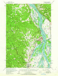 St Helens Oregon Historical topographic map, 1:62500 scale, 15 X 15 Minute, Year 1954
