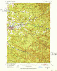 Sweet Home Oregon Historical topographic map, 1:62500 scale, 15 X 15 Minute, Year 1951