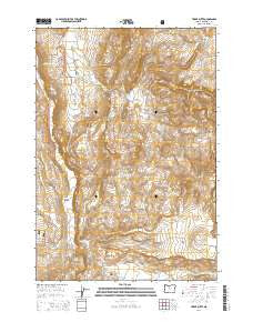 Teller Butte Oregon Current topographic map, 1:24000 scale, 7.5 X 7.5 Minute, Year 2014