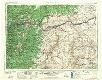 The Dalles Oregon Historical topographic map, 1:250000 scale, 1 X 2 Degree, Year 1957