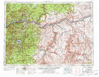 The Dalles Oregon Historical topographic map, 1:250000 scale, 1 X 2 Degree, Year 1953