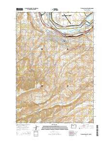 The Dalles South Oregon Current topographic map, 1:24000 scale, 7.5 X 7.5 Minute, Year 2014
