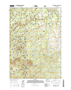 Three Creek Butte Oregon Current topographic map, 1:24000 scale, 7.5 X 7.5 Minute, Year 2014