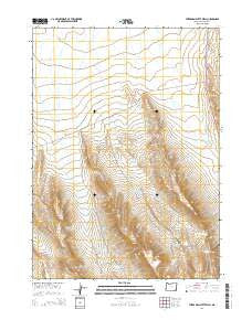Three Man Butte Well Oregon Current topographic map, 1:24000 scale, 7.5 X 7.5 Minute, Year 2014