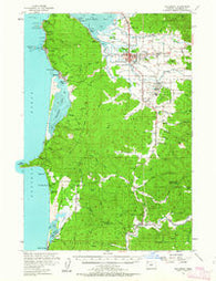 Tillamook Oregon Historical topographic map, 1:62500 scale, 15 X 15 Minute, Year 1955