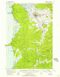Tillamook Oregon Historical topographic map, 1:62500 scale, 15 X 15 Minute, Year 1955