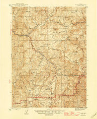 Tiller Oregon Historical topographic map, 1:62500 scale, 15 X 15 Minute, Year 1944