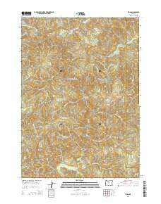 Tioga Oregon Current topographic map, 1:24000 scale, 7.5 X 7.5 Minute, Year 2014
