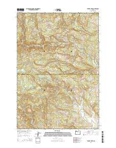 Turner Creek Oregon Current topographic map, 1:24000 scale, 7.5 X 7.5 Minute, Year 2014