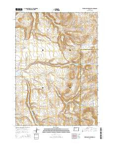 Twelvemile Reservoir Oregon Current topographic map, 1:24000 scale, 7.5 X 7.5 Minute, Year 2014