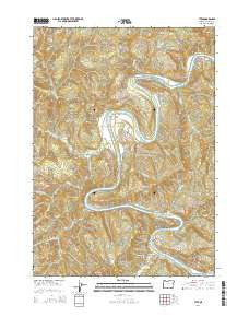 Tyee Oregon Current topographic map, 1:24000 scale, 7.5 X 7.5 Minute, Year 2014