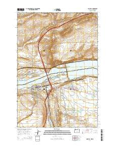 Umatilla Oregon Current topographic map, 1:24000 scale, 7.5 X 7.5 Minute, Year 2014
