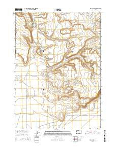 Walls Lake Oregon Current topographic map, 1:24000 scale, 7.5 X 7.5 Minute, Year 2014