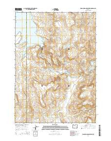 Warm Springs Reservoir Oregon Current topographic map, 1:24000 scale, 7.5 X 7.5 Minute, Year 2014